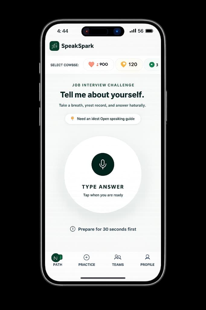 SayTake learning path shown inside the mobile app